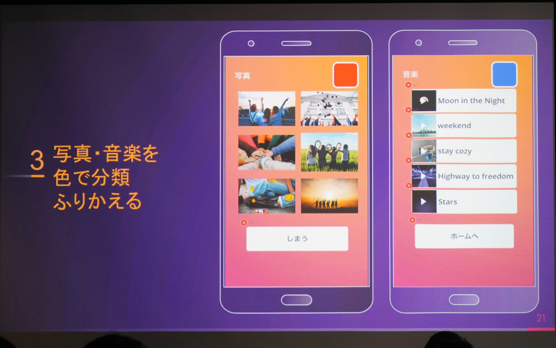 色で分類、写真で振り返る