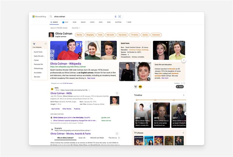 新しい「Bing」検索ページテンプレート