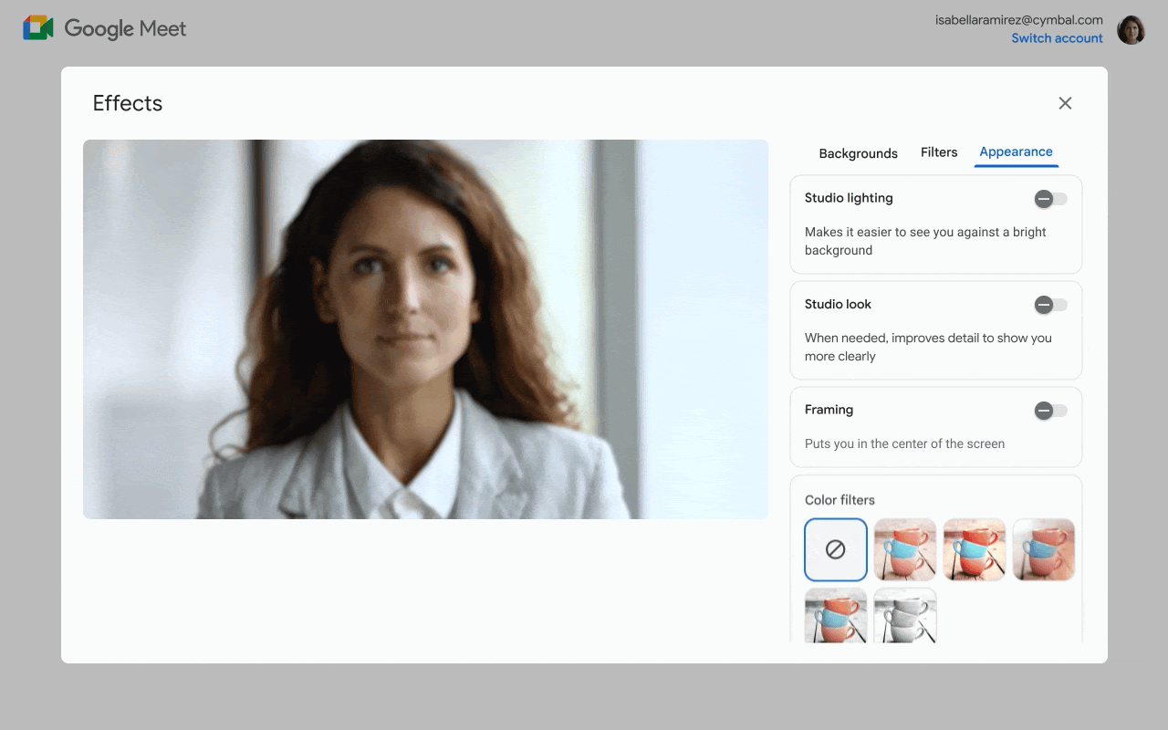「Google Meet」に自動ポートレート機能が追加