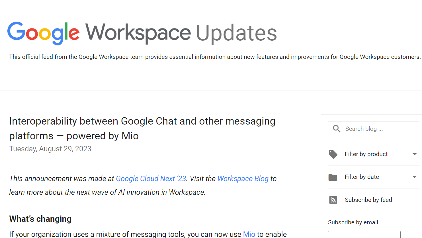 「Google Chat」が他プラットフォームと接続可能に