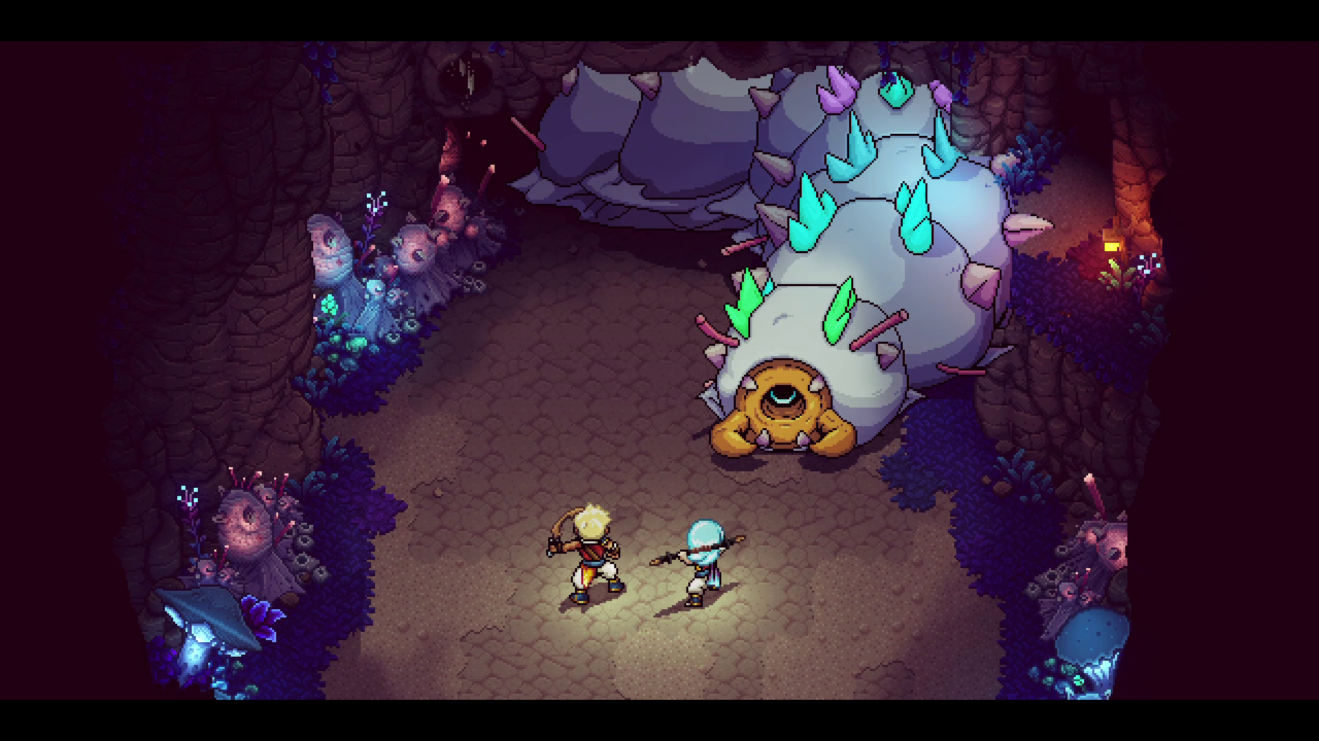 巨大なボスも現れる。どのスキルをいつ使うかなど戦略性もある