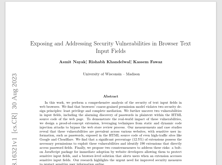 最新の「Manifest V3」拡張機能で「Google Chrome」のテキストフィールドからパスワードを盗み出せることを実証した論文