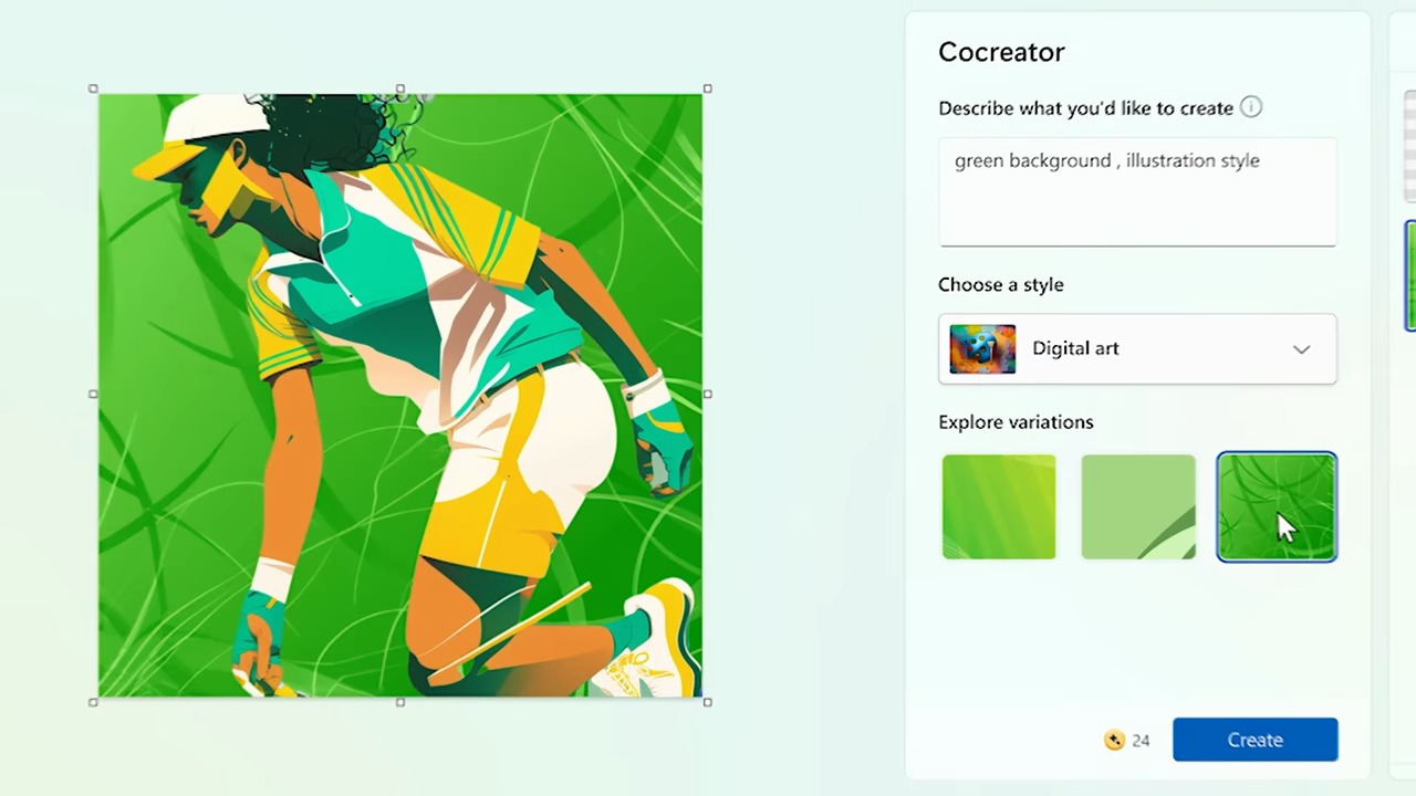 画像のスタイルやバリエーションの選択が行える模様