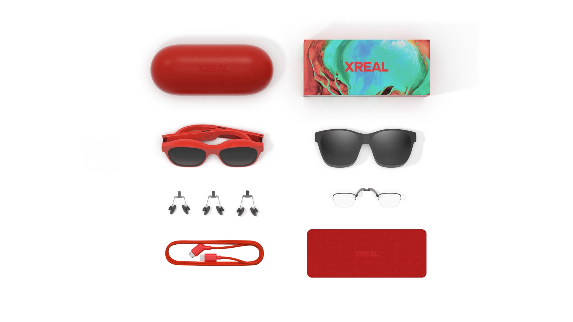 セット内容。カラー展開はダークグレーとレッドの2種類