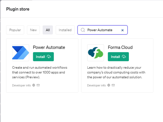「ChatGPT」向けの「Power Automate」プラグイン