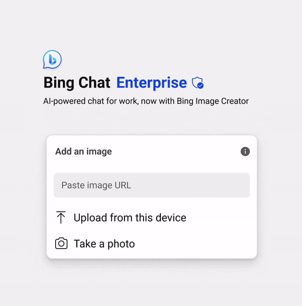 「Bing Chat Enterprise」のビジュアル検索
