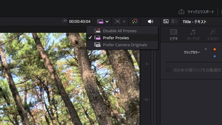 プレビューウインドウから［Prefer Proxies］を選択する
