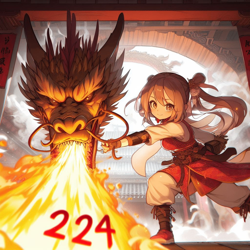 ドラゴンもキャラもポーズもいいかんじだけど数字と背景とカメラが惜しい