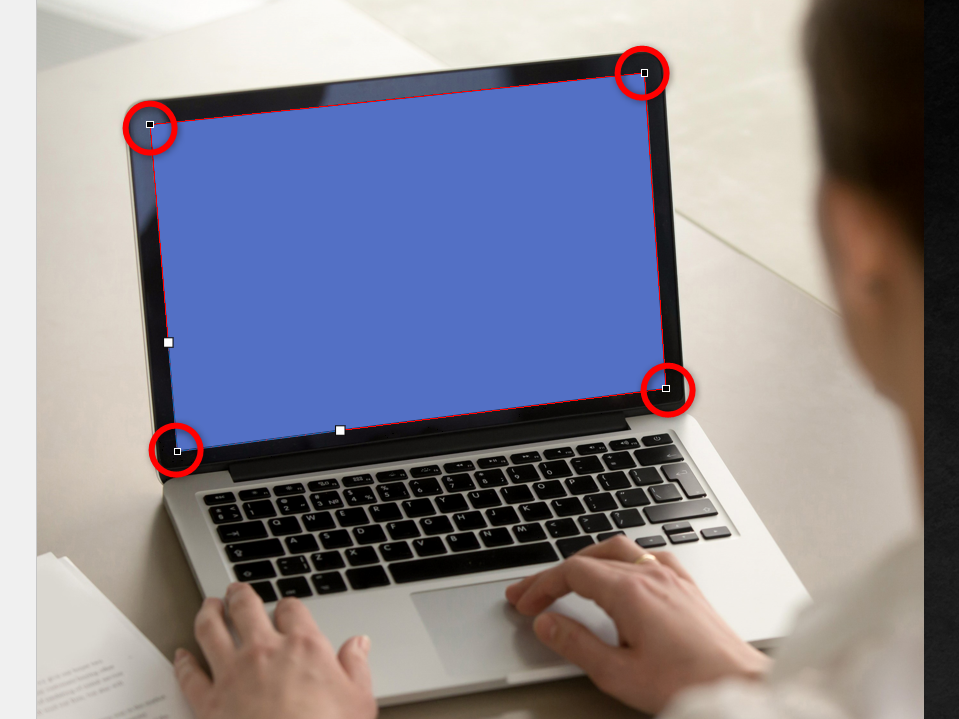 モニターの形にあわせて頂点を編集できた