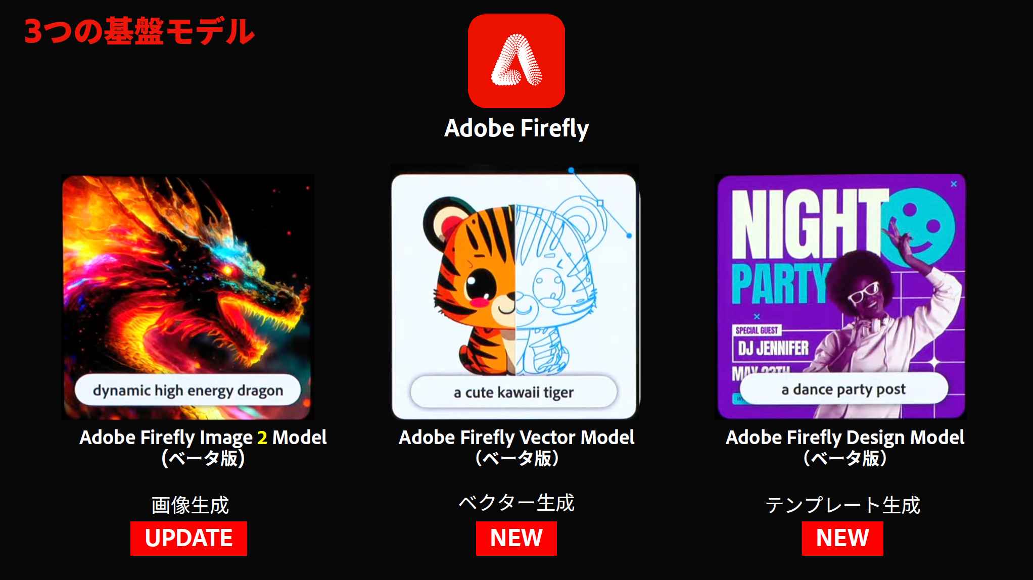 「Adobe Firefly」ファミリー