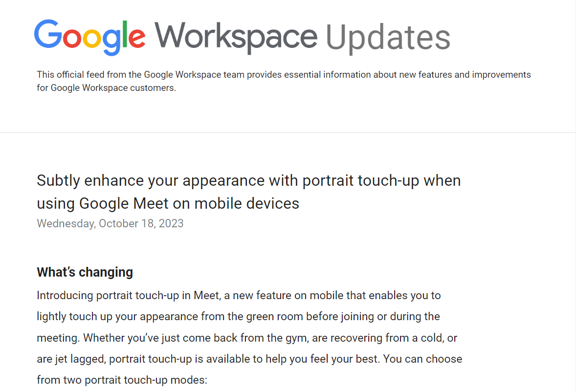「Google Meet」で美肌補正が可能に