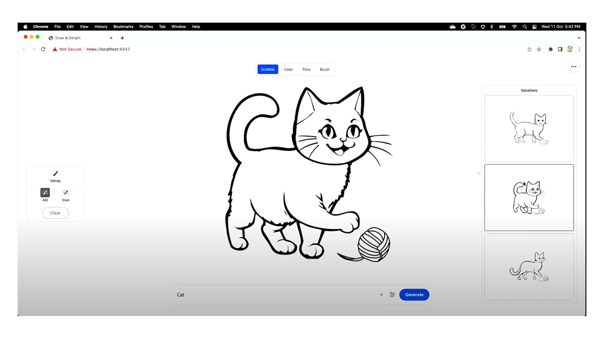単純な線で構成されたものでも、ちゃんとした絵を生成してくれます