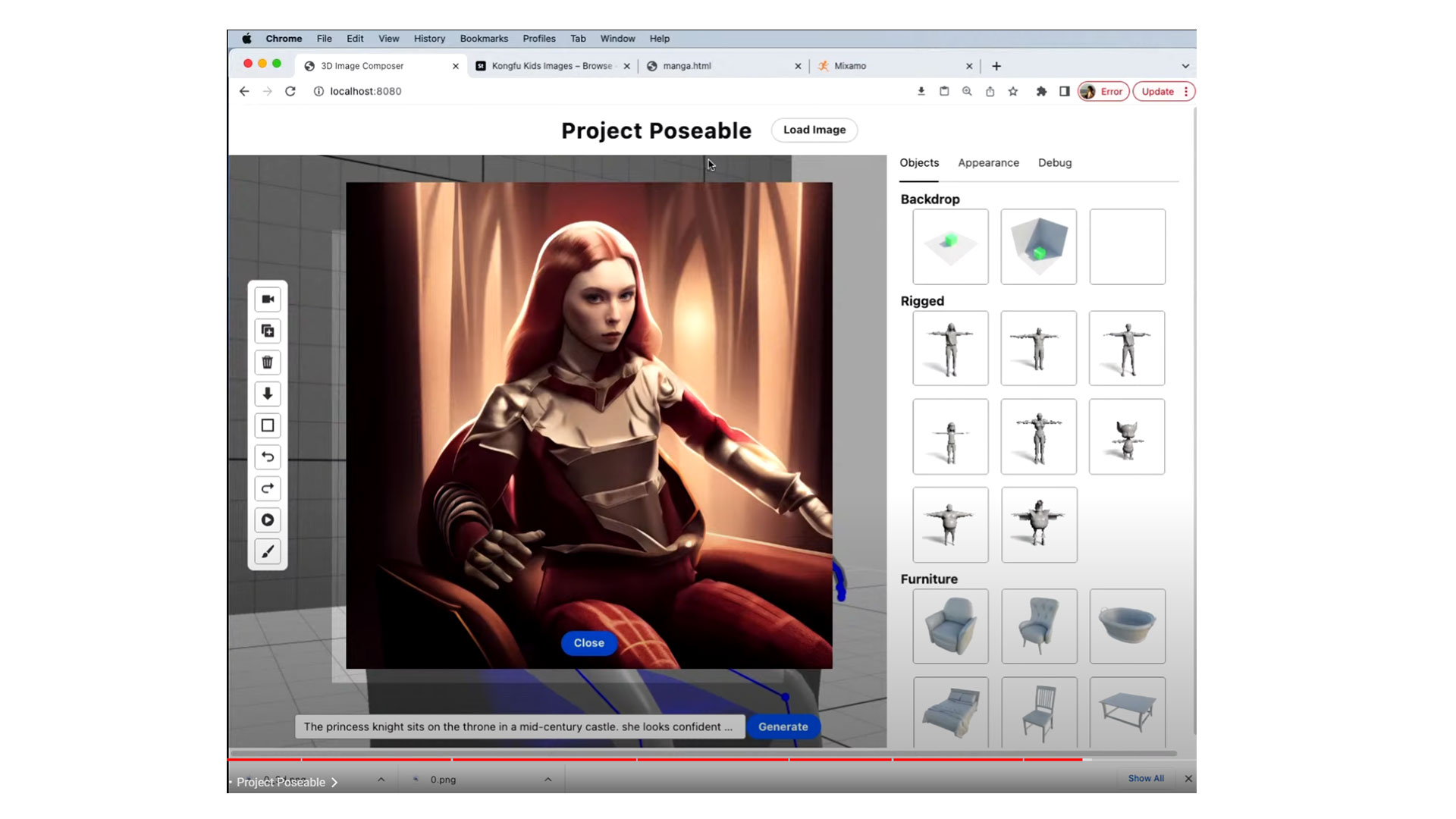 シンプルな操作でキャラクターのポーズを作れます