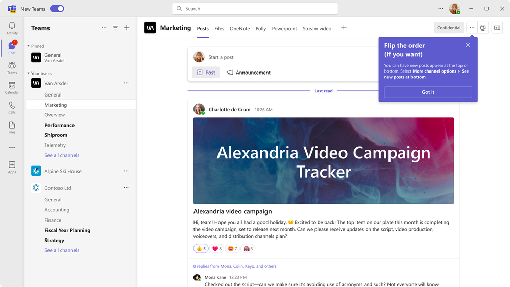 投稿の表示順を切り替え