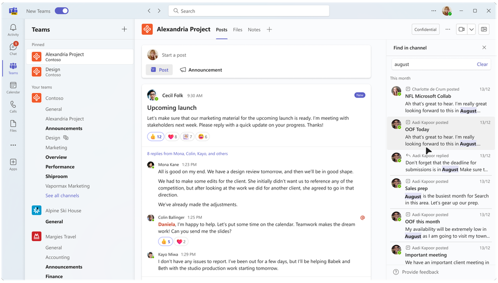 チャネル内のコンテンツ検索も情報ウィンドウから可能だ