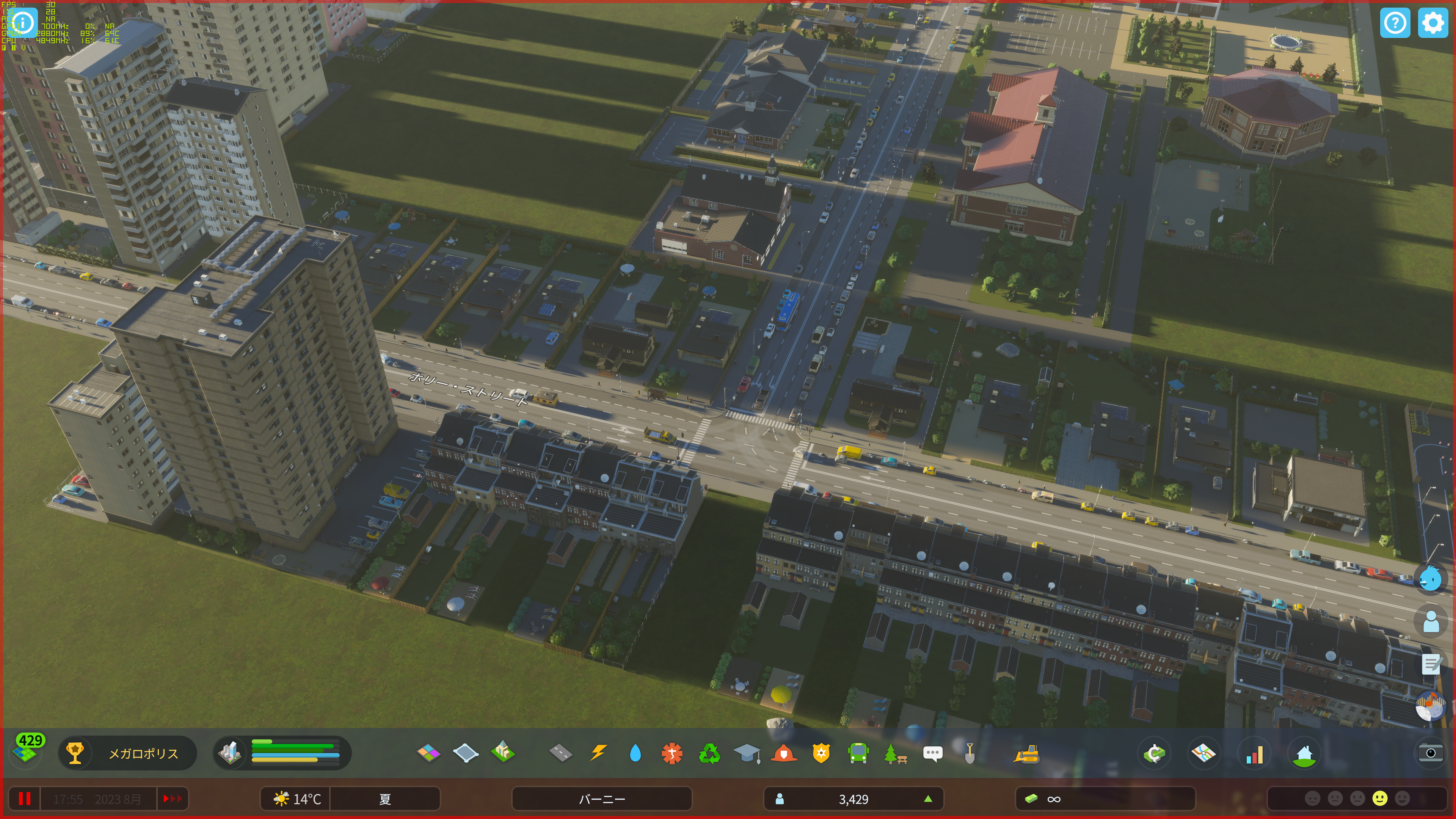 寄りで見ても30fpsで変わらず（クリックで元サイズのスクリーンショットを表示）