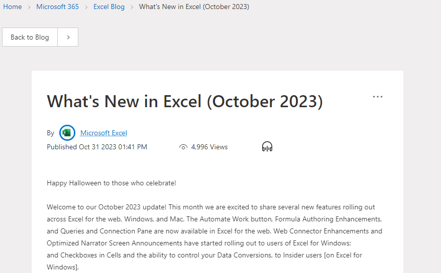 「Excel」11月のアップデートまとめが発表