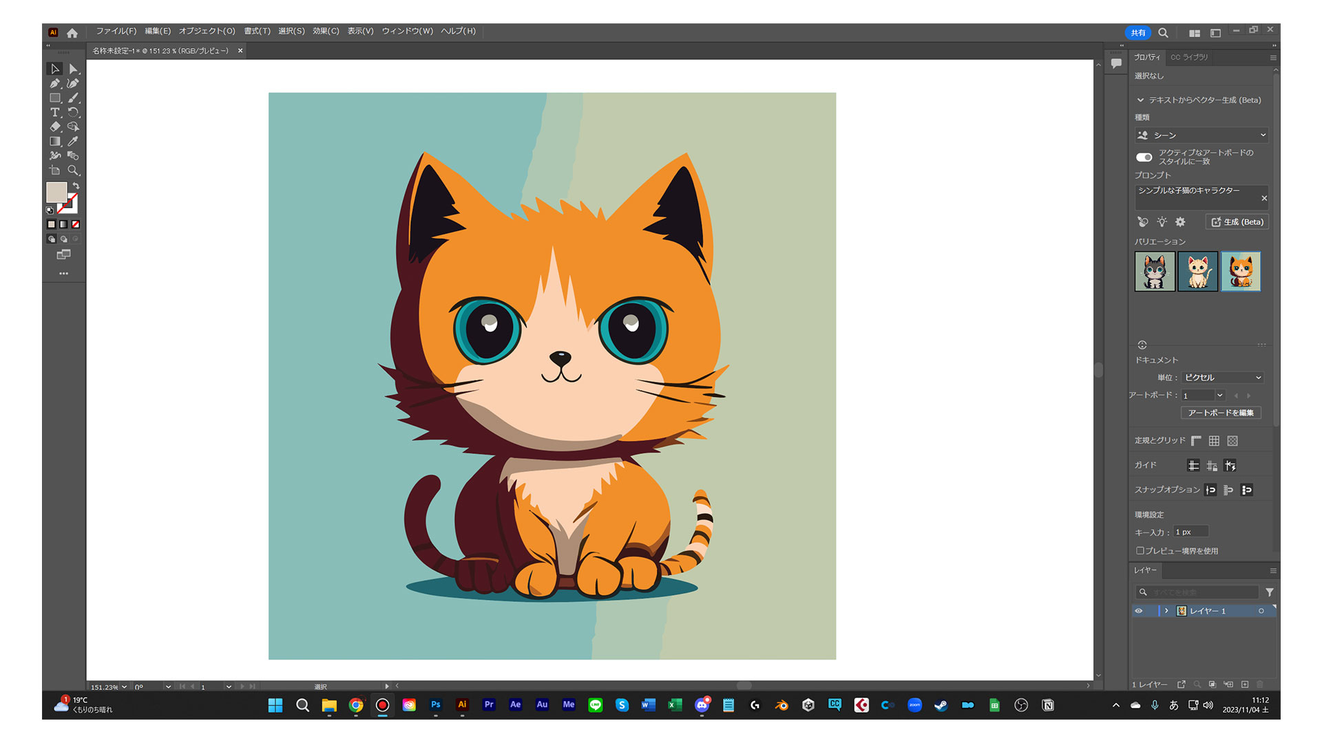 「シーン」から背景も生成できます
