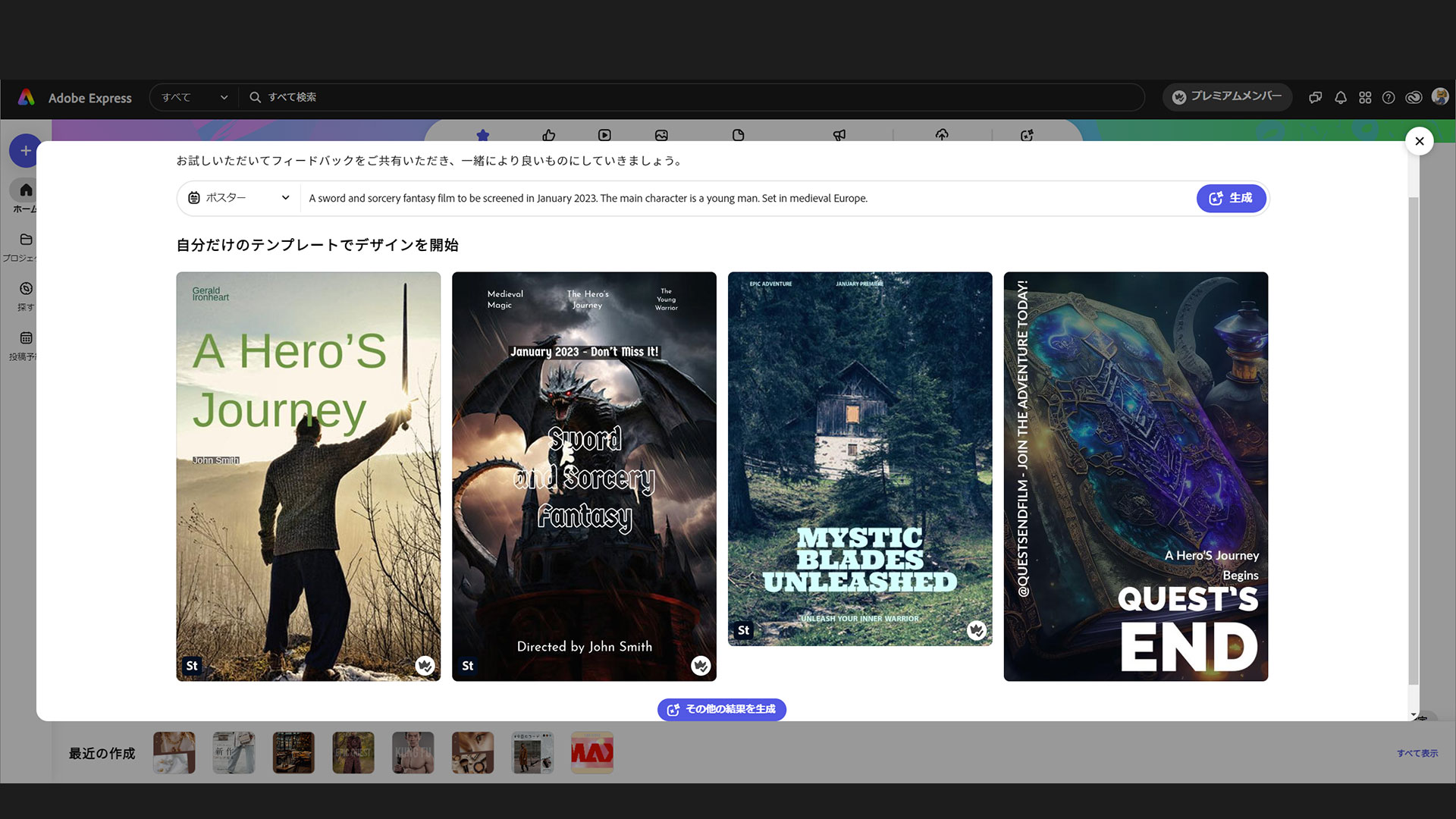 生成されたテンプレートはこちらになります