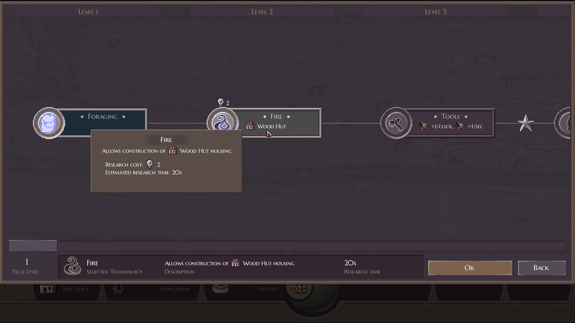 研究で作れる施設や能力を増やしていく