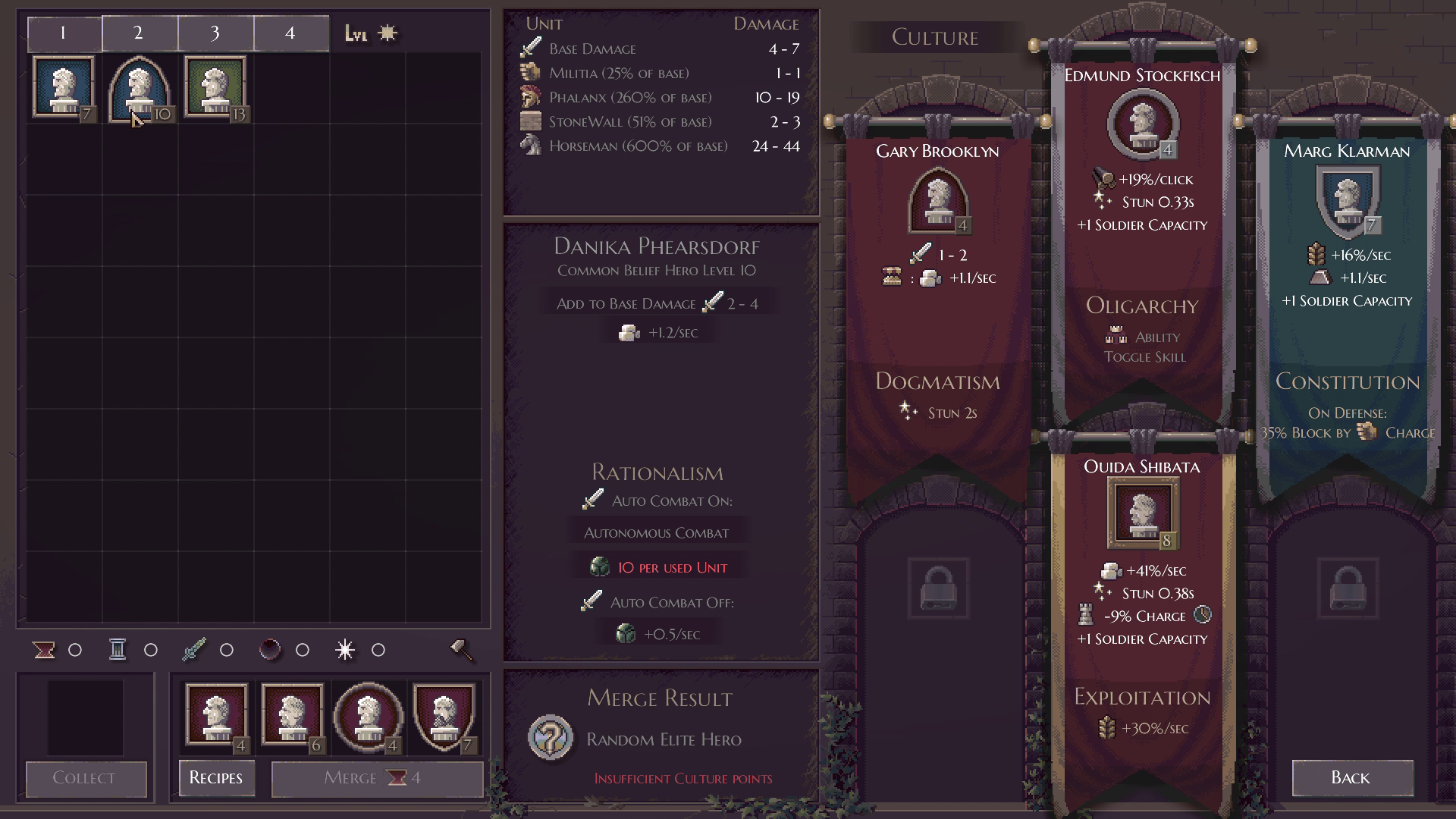 手に入れた英雄を装備すると様々な能力を発揮する