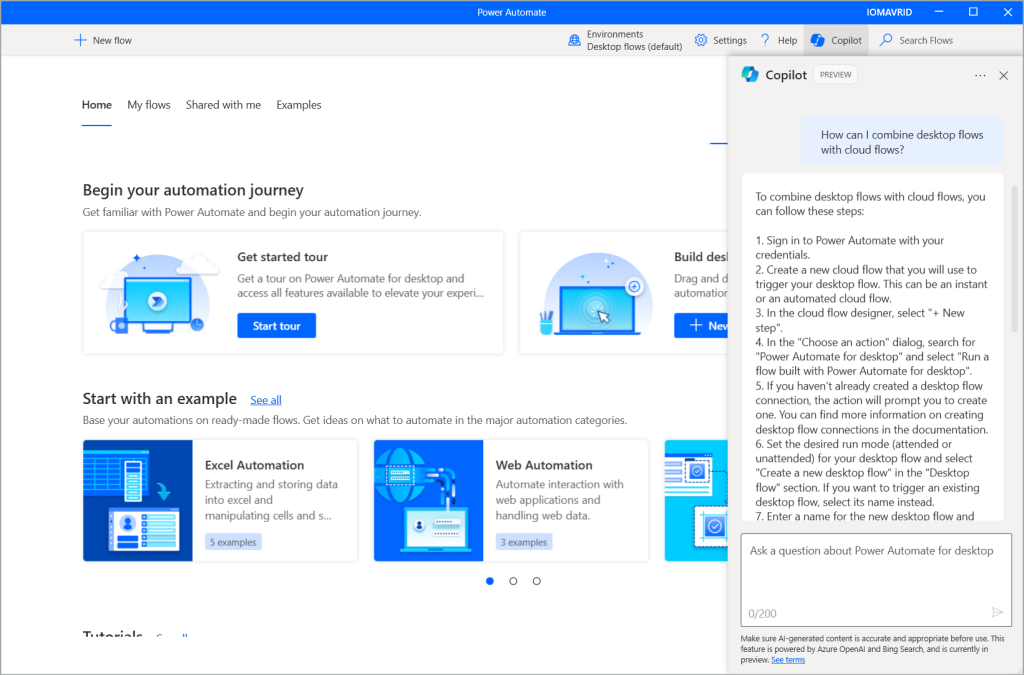 AIと対話しながらデスクトップフローを作成