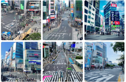 上段「渋谷駅前交差点」→なかなかいい、「渋谷駅前の交差点」→交差点が強くなる