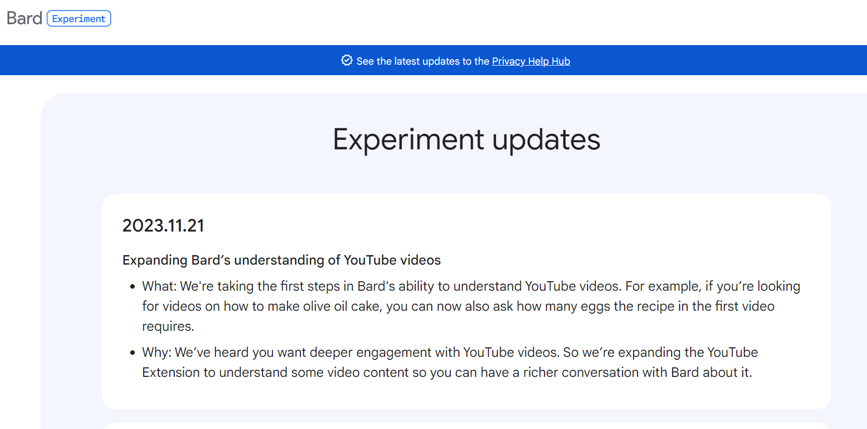 「Bard」がYouTube動画の内容を理解し、会話可能に