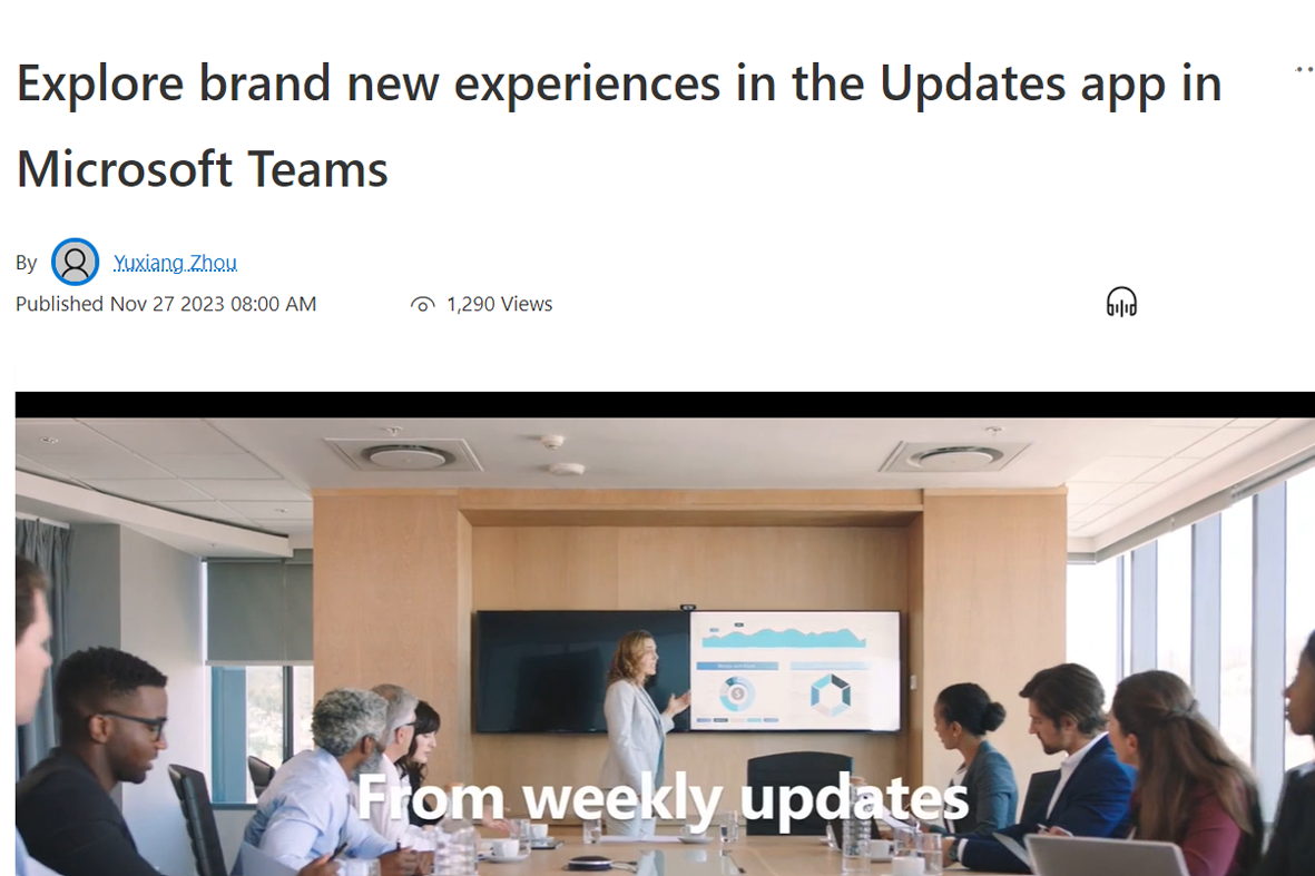 「Updates」に新しい機能がリリース