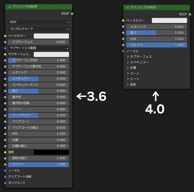 ノードの一部パラメーターを折り畳み可能に