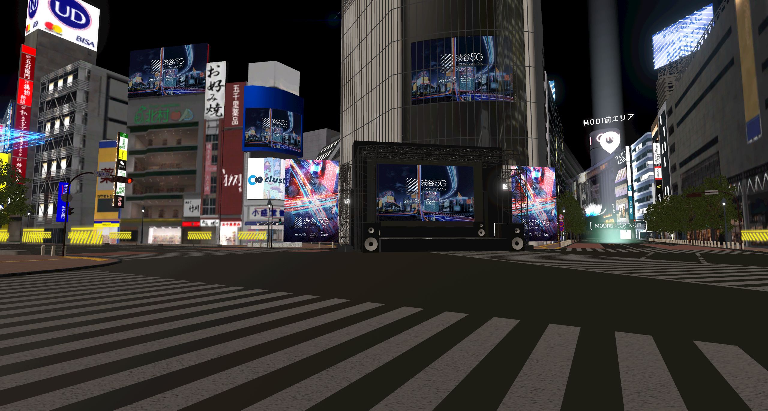 クラスター社は多くのメタバースイベント事業を実施。「バーチャル大阪」のほか、渋谷区公認の「バーチャル渋谷」、ポケモンのバーチャル遊園地「ポケモンバーチャルフェスト」の制作運営などを行っている（画像は「バーチャル渋谷」のもの）