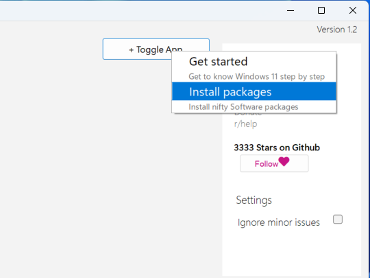 メインを除く2機能は右上のプルダウンメニューで切り替える仕組み