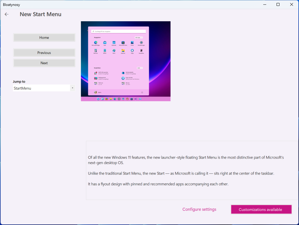 「Get started」画面