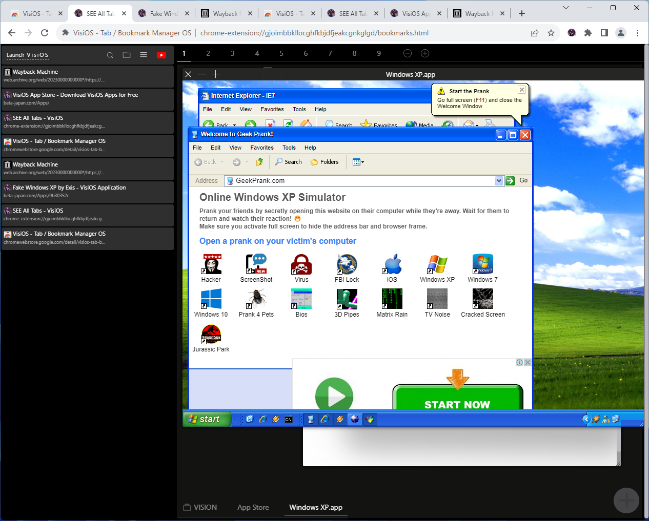 「Windows XP」をエミュレートするアプリ