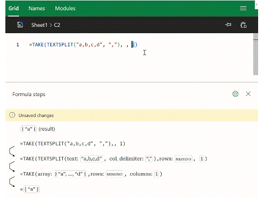 数式エディターペインの下にデバッグペインが現れ、リアルタイムでデバッグが行われる