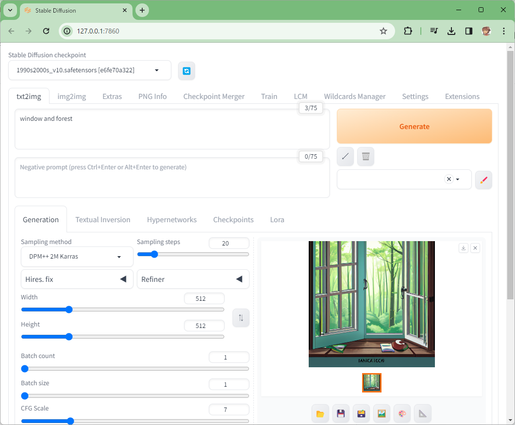 「窓の杜」をお気に入りのモデルで生成してみました