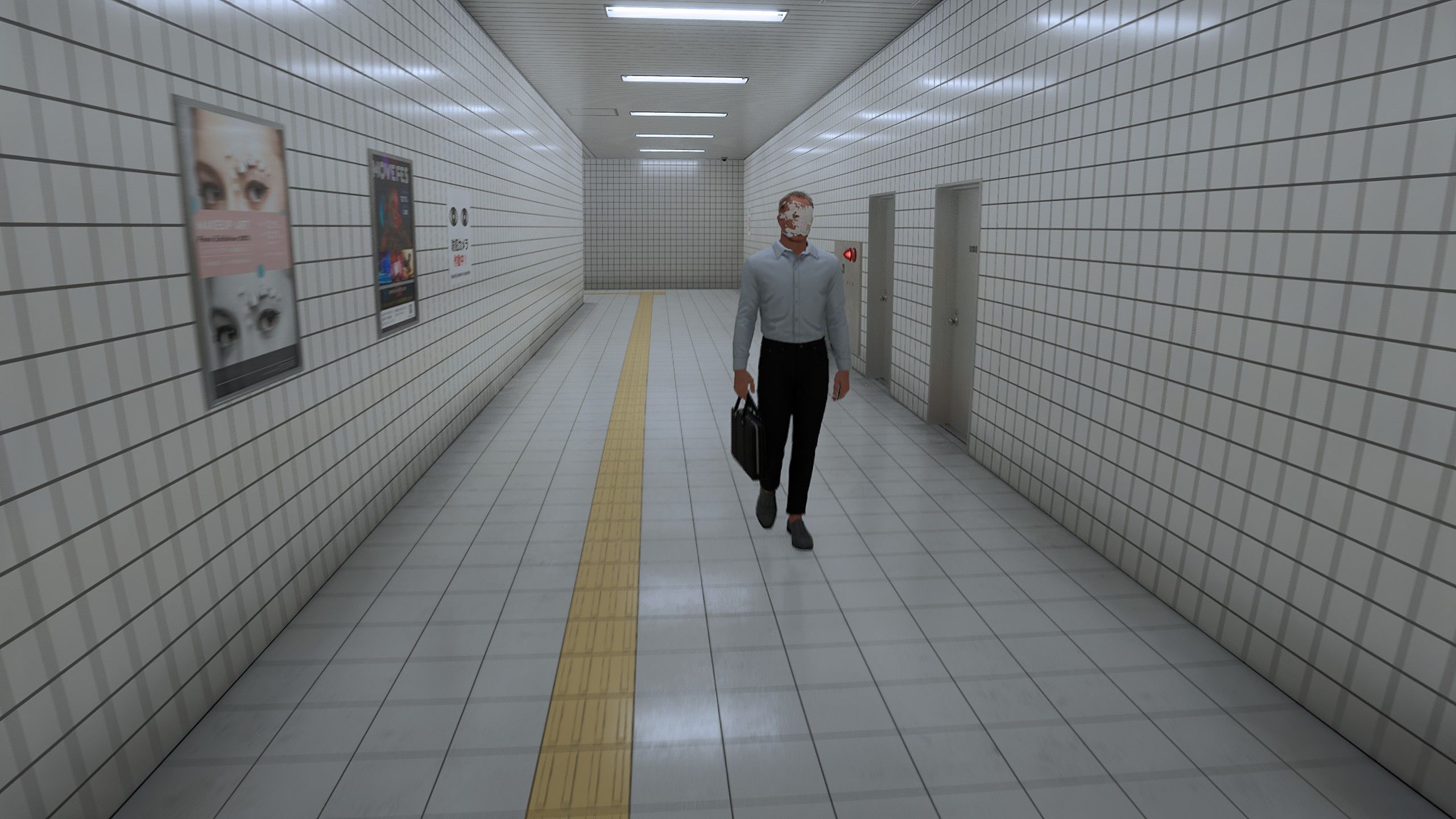 独特な不気味さを感じさせる地下通路。一見、何も変化がないような空間ですが、そこに異変が隠れています