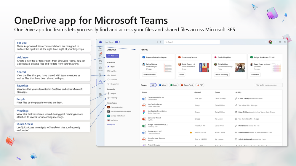 Microsoft Teams用「OneDrive」アプリにより実践的なファイル管理機能が実装へ