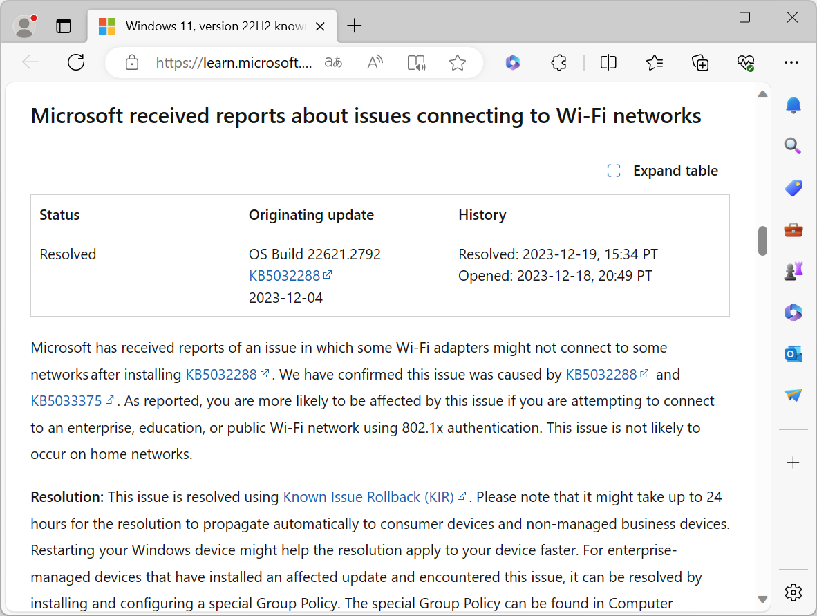 同社のサポートページ