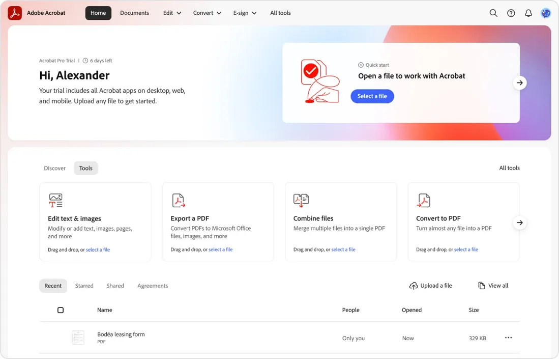 「Adobe Acrobat」Web版