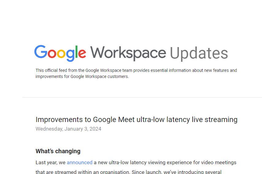 Googleが「Google Meet」の超低遅延ライブストリーミングに関する改善点を発表