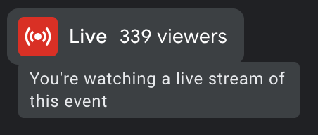 ライブストリームインジケータから視聴者数を確認可能に