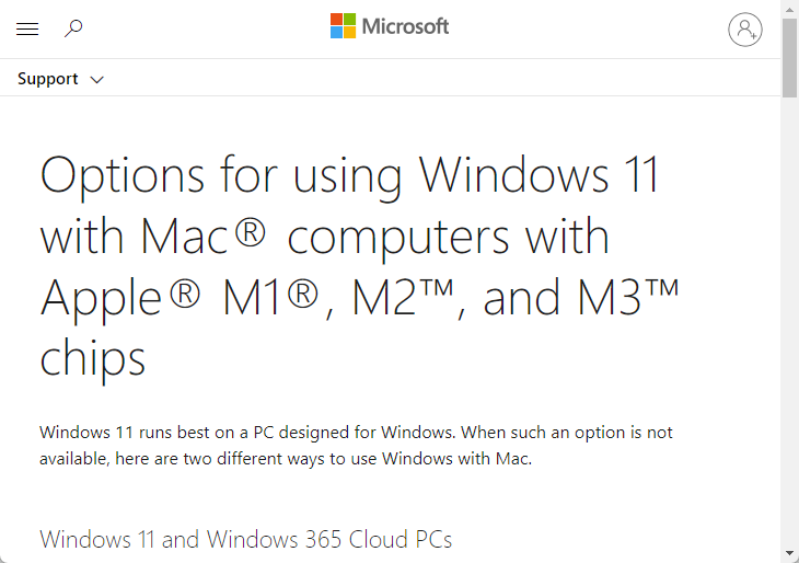 同社のサポートページ