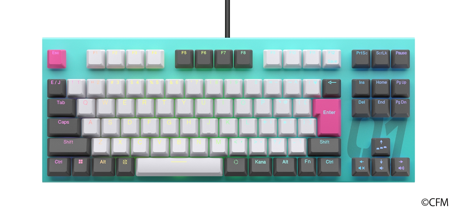 「REALFORCE × 初音ミク GX1 Keyboard」英語配列モデル（X1UDM1）