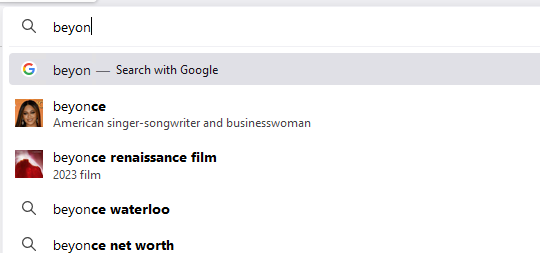 検索候補に画像と説明