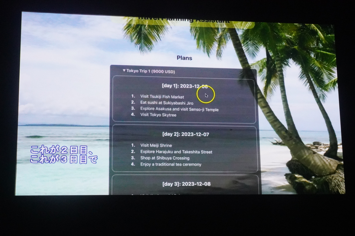旅行計画が立てられた
