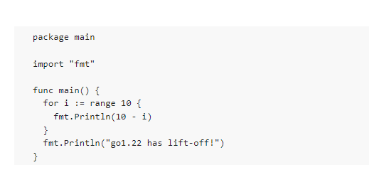 範囲（range）でループを指定。他のプログラム言語でも採用がある簡潔な記法だ