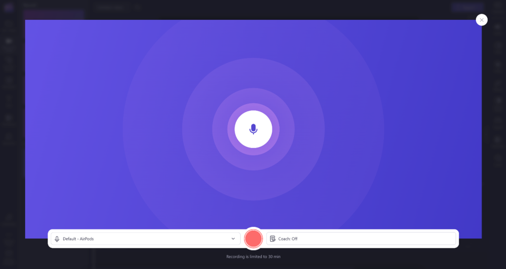 「Clipchamp」で最大30分の録音がサポート