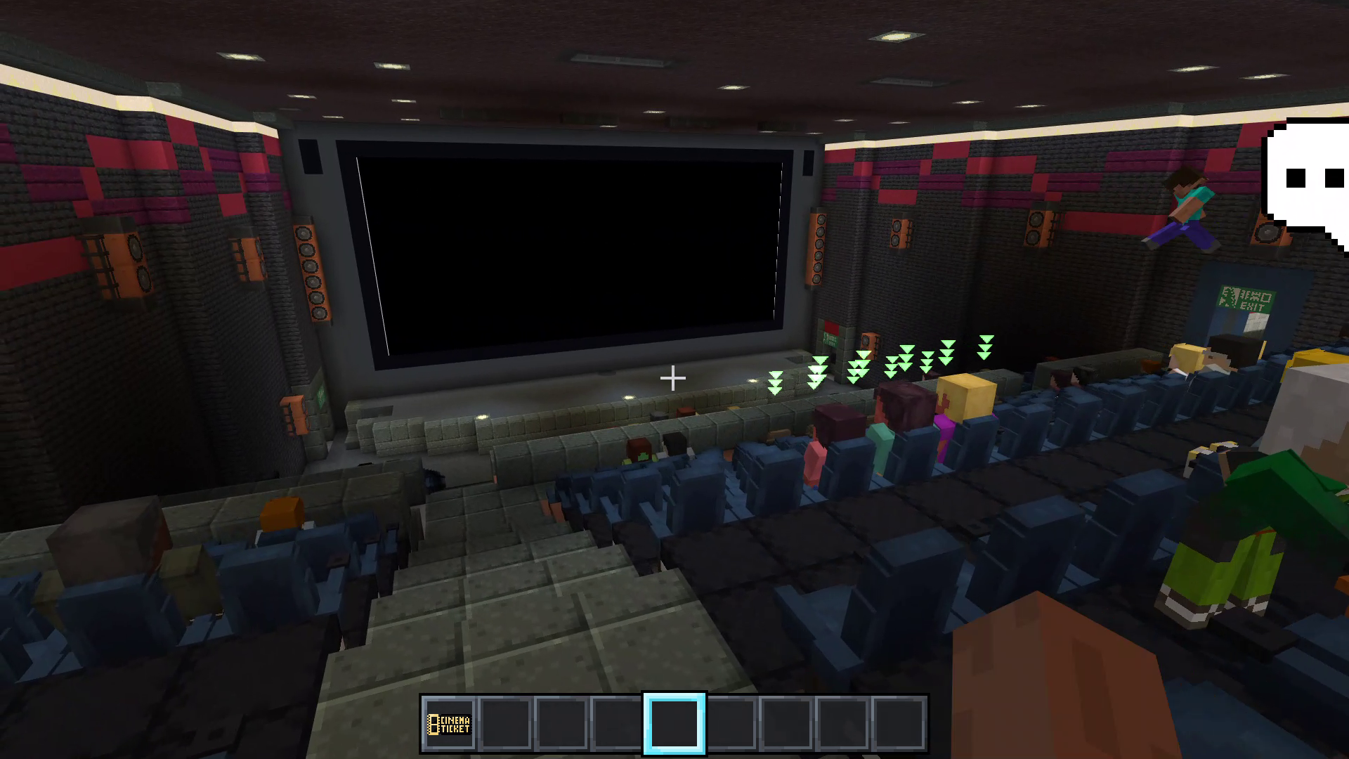 スクリーンへ移動して着席すればゲームが始まる