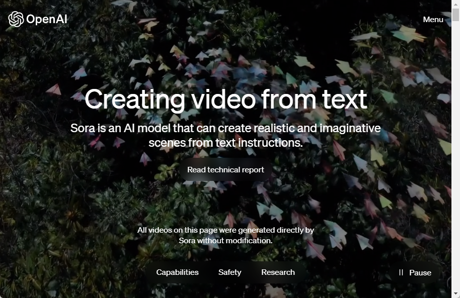OpenAIが実用レベルの動画生成AI「Sora」を発表